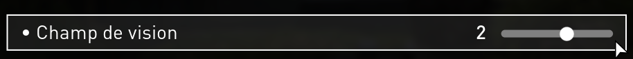 Slider de FOV en jeu
